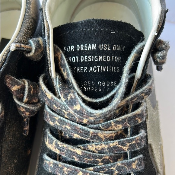 Golden Goose Mid Star Black and Tan Sneakers with Leopard laces |39/8 - Picture 4 of 10